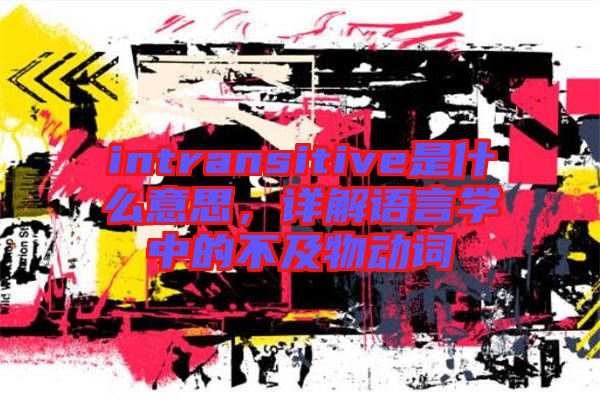 intransitive是什么意思，詳解語言學中的不及物動詞