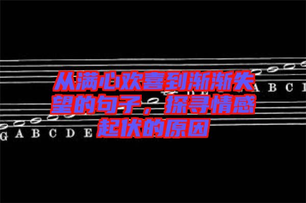 從滿心歡喜到漸漸失望的句子，探尋情感起伏的原因