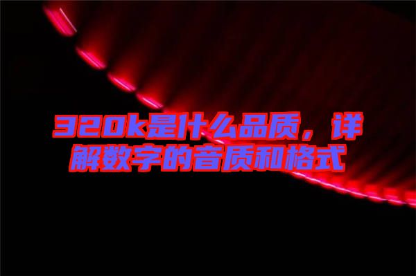 320k是什么品質(zhì)，詳解數(shù)字的音質(zhì)和格式
