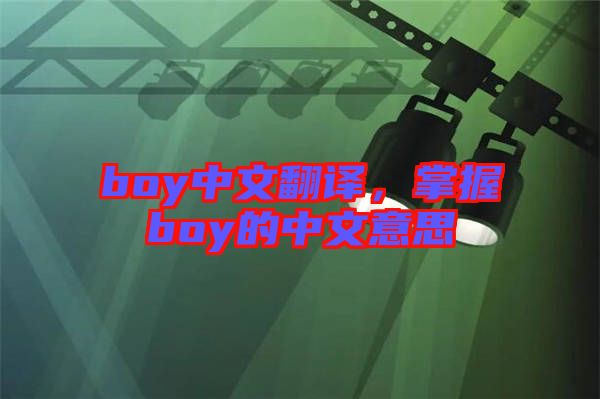 boy中文翻譯，掌握boy的中文意思