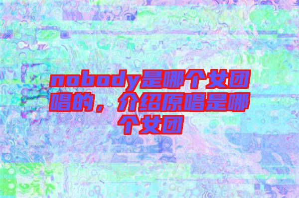nobody是哪個(gè)女團(tuán)唱的，介紹原唱是哪個(gè)女團(tuán)