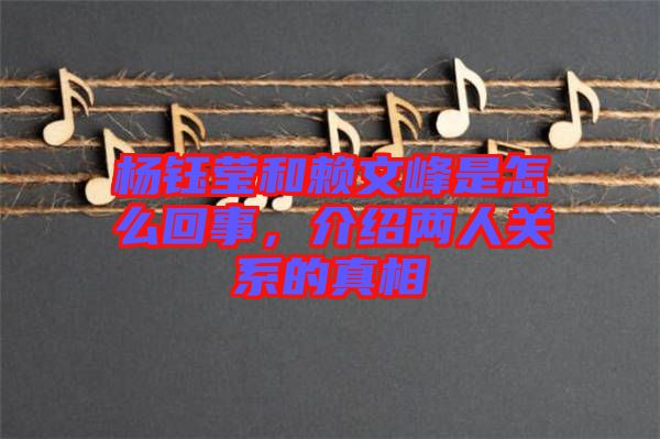 楊鈺瑩和賴文峰是怎么回事，介紹兩人關(guān)系的真相
