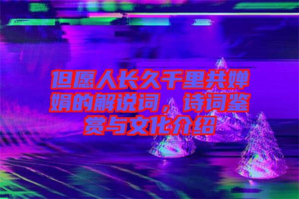但愿人長久千里共嬋娟的解說詞，詩詞鑒賞與文化介紹