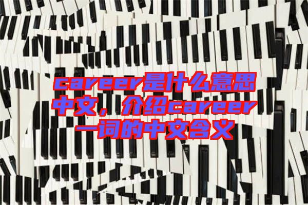 career是什么意思中文，介紹career一詞的中文含義