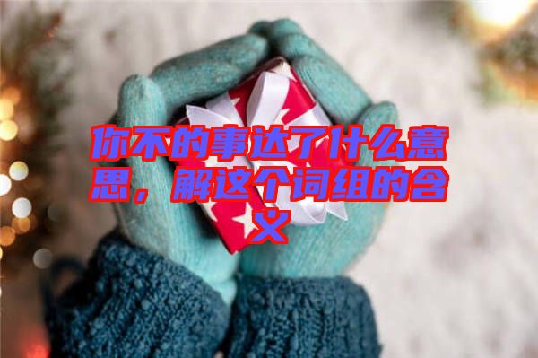 你不的事達(dá)了什么意思，解這個(gè)詞組的含義