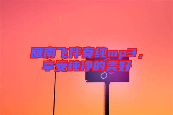 雁南飛伴奏純mp3，享受純凈的美好