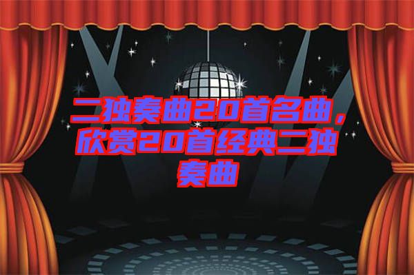 二獨奏曲20首名曲，欣賞20首經(jīng)典二獨奏曲