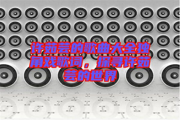 許茹蕓的歌曲大全獨(dú)角戲歌詞，探尋許茹蕓的世界