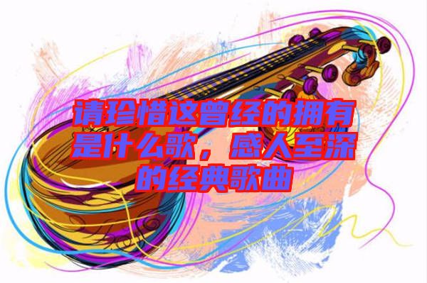 請珍惜這曾經(jīng)的擁有是什么歌，感人至深的經(jīng)典歌曲