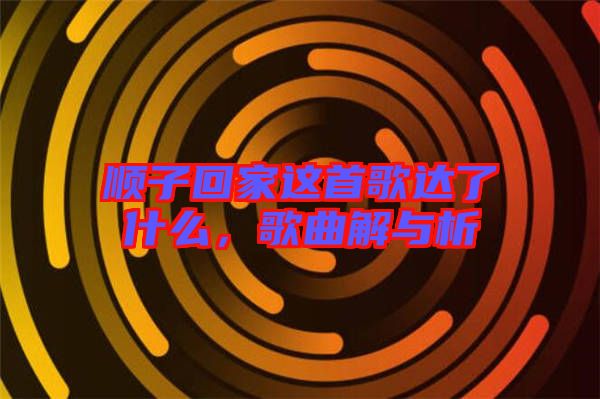 順子回家這首歌達(dá)了什么，歌曲解與析
