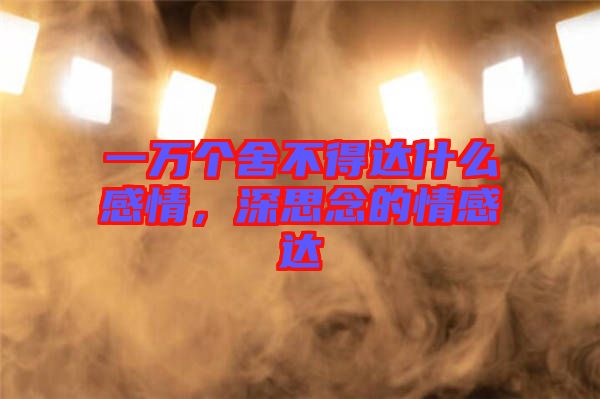一萬個(gè)舍不得達(dá)什么感情，深思念的情感達(dá)