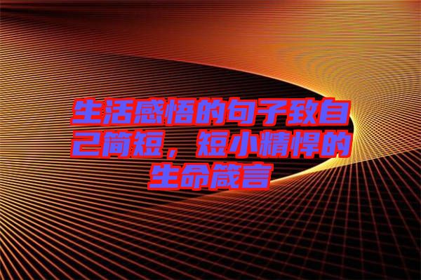 生活感悟的句子致自己簡(jiǎn)短，短小精悍的生命箴言