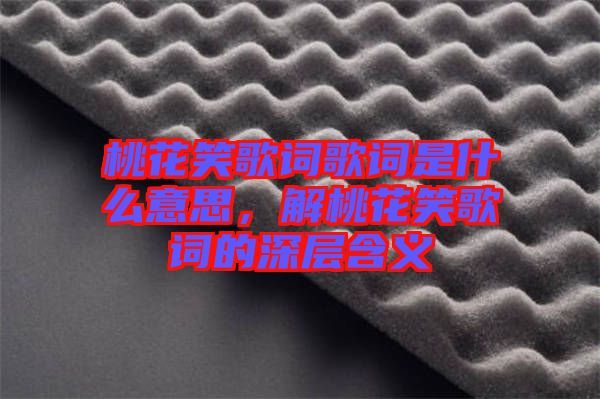 桃花笑歌詞歌詞是什么意思，解桃花笑歌詞的深層含義