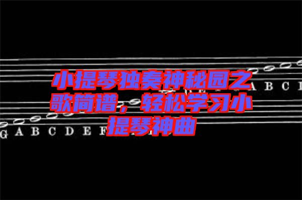 小提琴獨奏神秘園之歌簡譜，輕松學(xué)習小提琴神曲