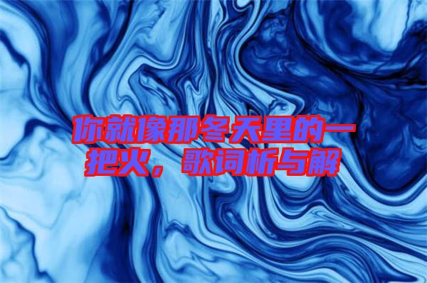 你就像那冬天里的一把火，歌詞析與解