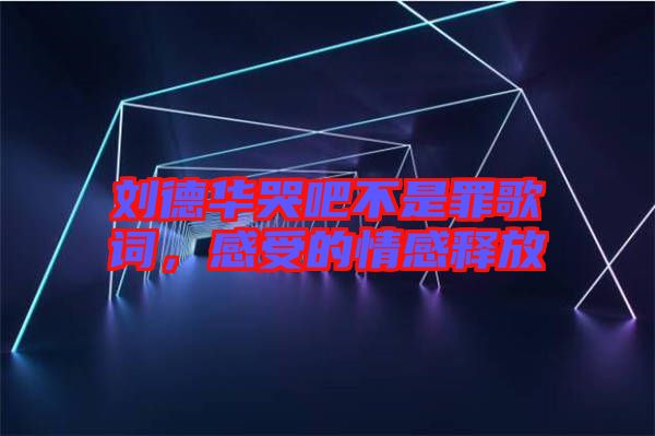 劉德華哭吧不是罪歌詞，感受的情感釋放