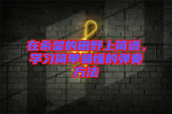 在希望的田野上簡譜，學(xué)習(xí)簡單易懂的彈奏方法