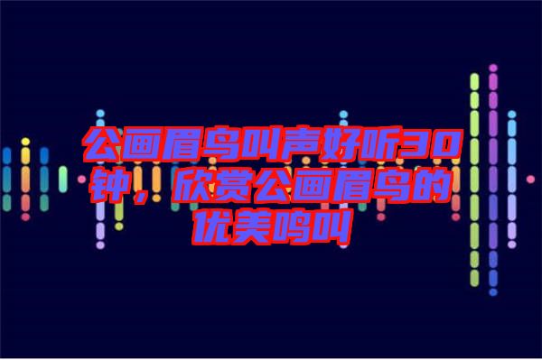 公畫眉鳥叫聲好聽30鐘，欣賞公畫眉鳥的優(yōu)美鳴叫