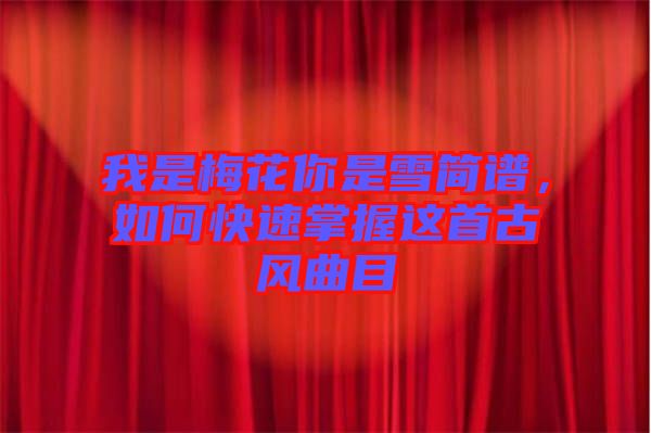 我是梅花你是雪簡(jiǎn)譜，如何快速掌握這首古風(fēng)曲目