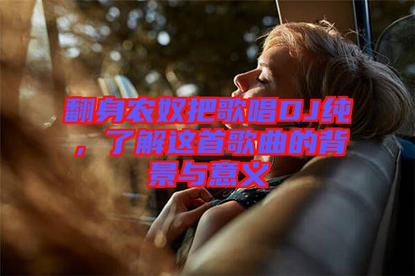 翻身農(nóng)奴把歌唱DJ純，了解這首歌曲的背景與意義