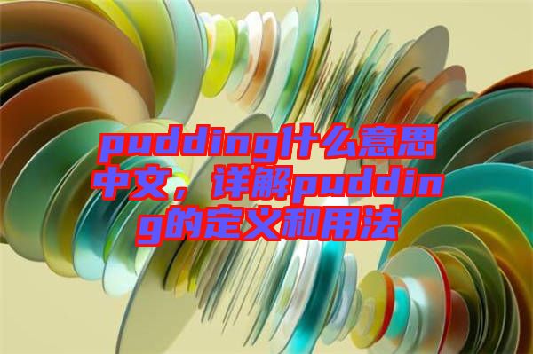 pudding什么意思中文，詳解pudding的定義和用法
