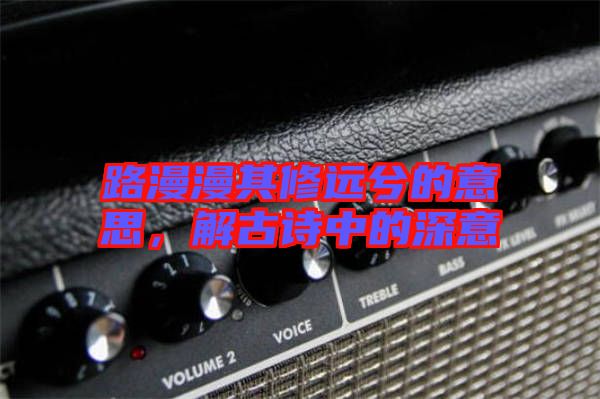路漫漫其修遠(yuǎn)兮的意思，解古詩中的深意