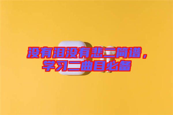 沒(méi)有淚沒(méi)有悲二簡(jiǎn)譜，學(xué)習(xí)二曲目必備