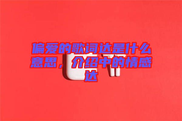 偏愛的歌詞達是什么意思，介紹中的情感達