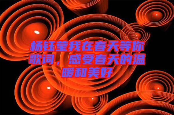 楊鈺瑩我在春天等你歌詞，感受春天的溫暖和美好