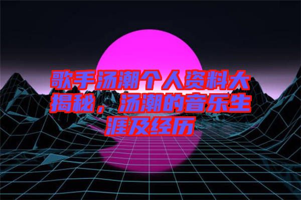 歌手湯潮個人資料大揭秘，湯潮的音樂生涯及經(jīng)歷