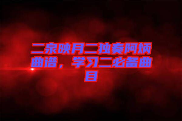二泉映月二獨(dú)奏阿炳曲譜，學(xué)習(xí)二必備曲目