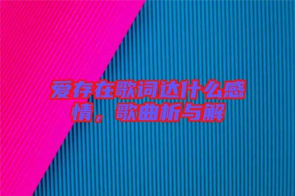 愛存在歌詞達什么感情，歌曲析與解