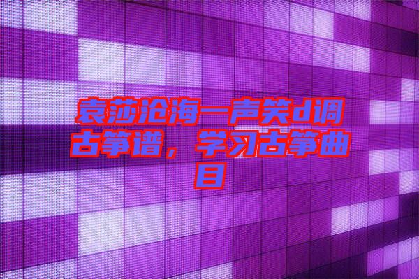 袁莎滄海一聲笑d調(diào)古箏譜，學習古箏曲目