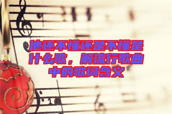 他還不懂還是不懂是什么歌，解流行歌曲中的歌詞含義