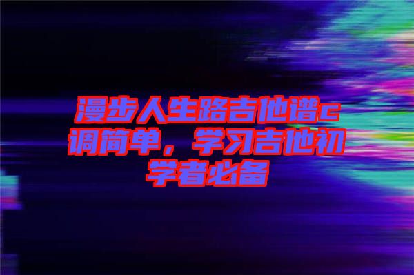 漫步人生路吉他譜c調簡單，學習吉他初學者必備