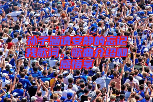 孫子涵請(qǐng)安靜的忘記我歌詞，歌曲介紹和感悟享
