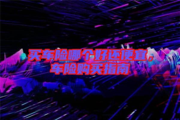 買車險哪個好還便宜，車險購買指南