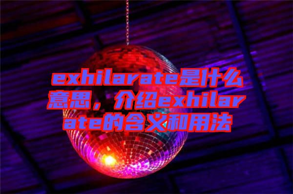 exhilarate是什么意思，介紹exhilarate的含義和用法