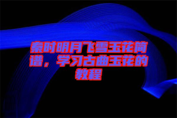 秦時明月飛雪玉花簡譜，學(xué)習古曲玉花的教程