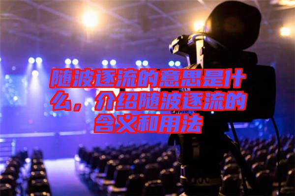 隨波逐流的意思是什么，介紹隨波逐流的含義和用法