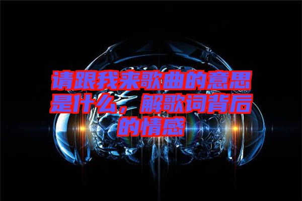 請跟我來歌曲的意思是什么，解歌詞背后的情感