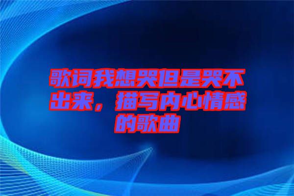 歌詞我想哭但是哭不出來，描寫內(nèi)心情感的歌曲