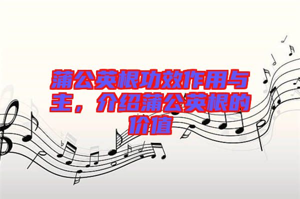 蒲公英根功效作用與主，介紹蒲公英根的價(jià)值