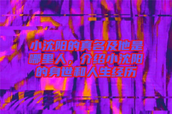 小沈陽的真名及他是哪里人，介紹小沈陽的身世和人生經(jīng)歷