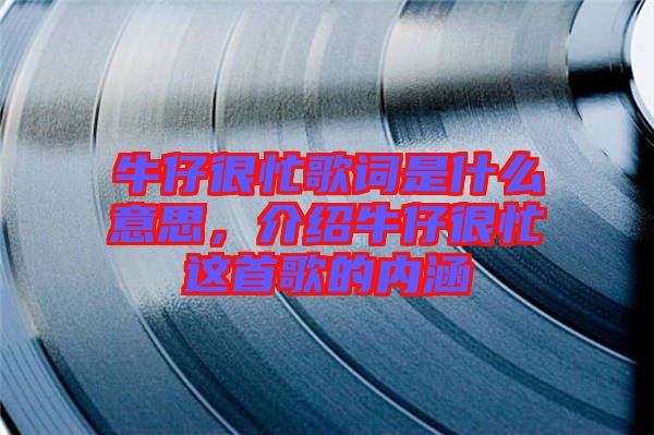 牛仔很忙歌詞是什么意思，介紹牛仔很忙這首歌的內(nèi)涵