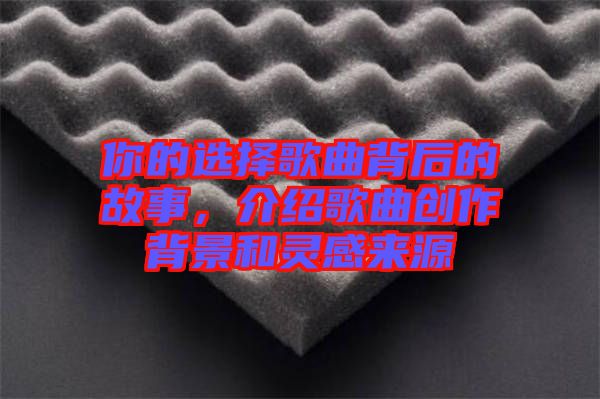 你的選擇歌曲背后的故事，介紹歌曲創(chuàng)作背景和靈感來源
