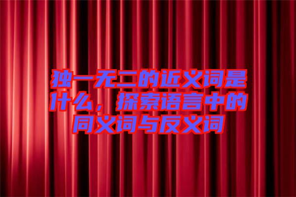 獨一無二的近義詞是什么，探索語言中的同義詞與反義詞