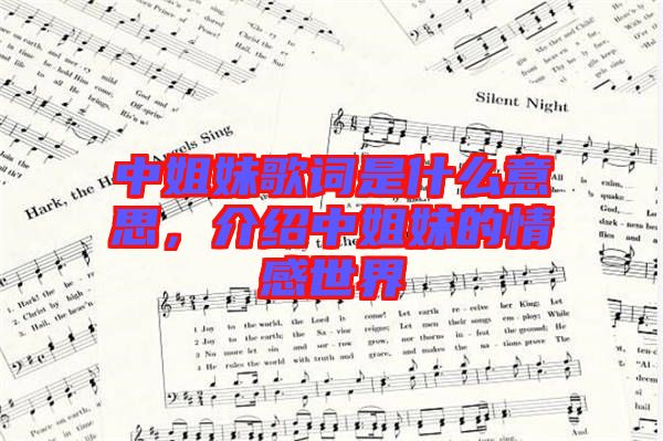 中姐妹歌詞是什么意思，介紹中姐妹的情感世界