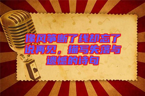 像風(fēng)箏斷了線卻忘了說(shuō)再見，描寫失落與遺憾的詩(shī)句