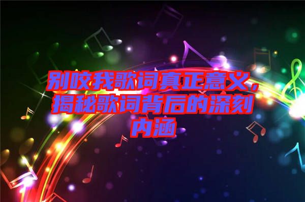 別咬我歌詞真正意義，揭秘歌詞背后的深刻內(nèi)涵